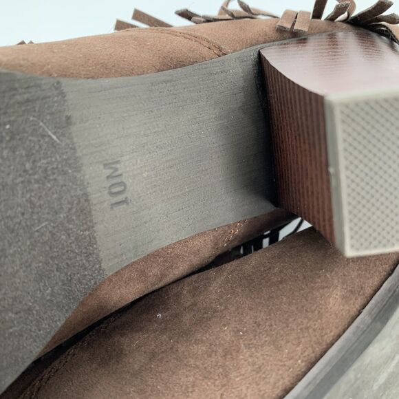 Dolce by Mojo Moxy Bronco Fringe Boho Ankle Boots Size 10 Brown Western Booties - Picture 7 of 10